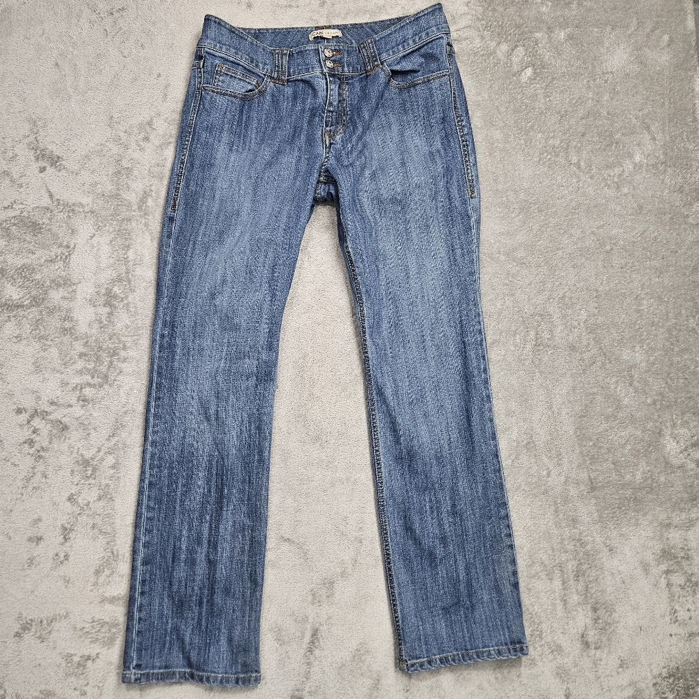 CAbi Jeans Size 12 Medium Wash Straight Bootcut Denim Pants Excellent Condition